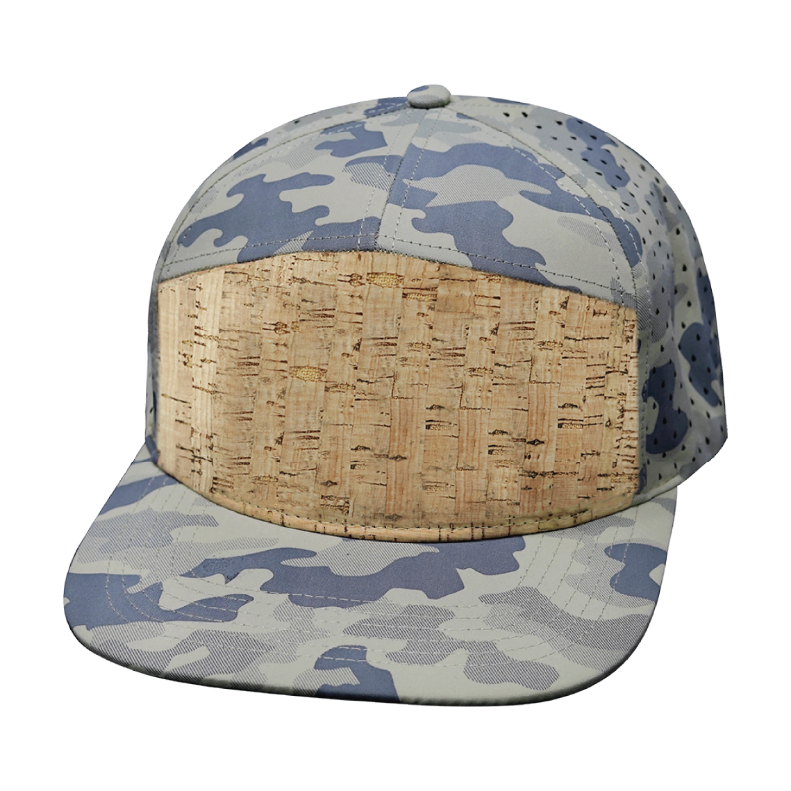 7 Panel - Cork - Soft Sand Camo - Laser Mesh (Unisex) (Case Of 5 Hats) $11-$8ea