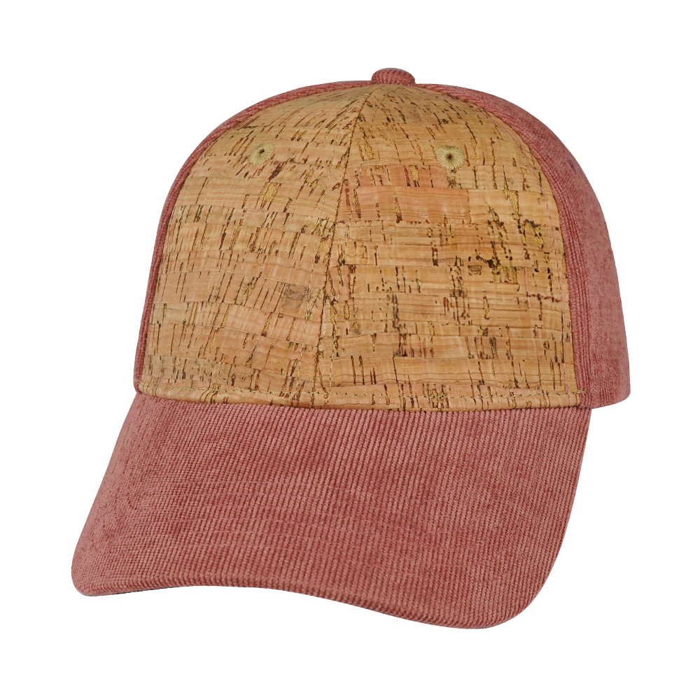 6 Panel - Shallow Fit - Cork - Corduroy - Peach - Fabrick Back (Unisex) (Case Of 5 Hats) $11-$8ea