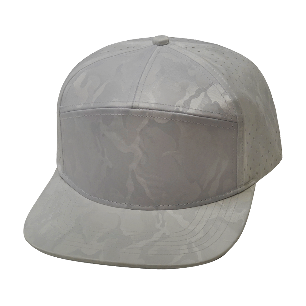 7 Panel - White Camo - Laser Mesh (Unisex) (Case Of 5 Hats) $11-$8ea