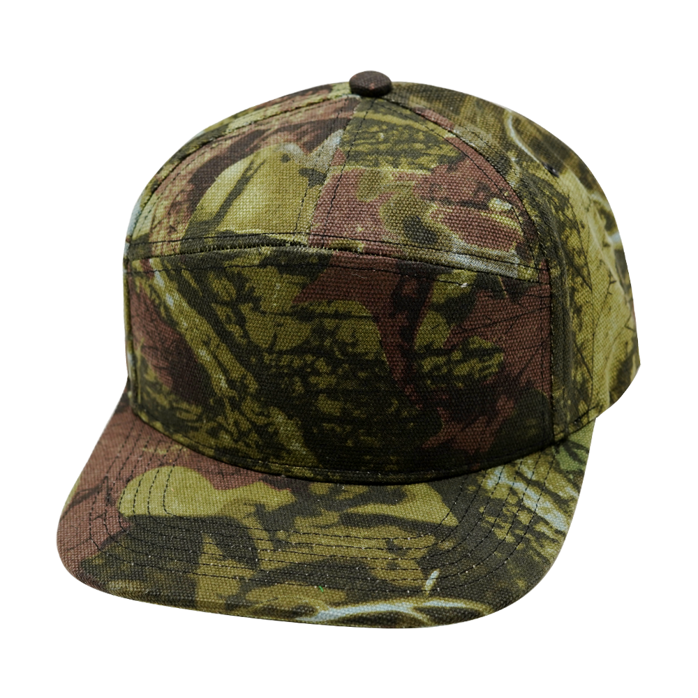 7 Panel - Green Tree Camo - Fabrick Back (Unisex) (Case Of 5 Hats) $11-$8ea