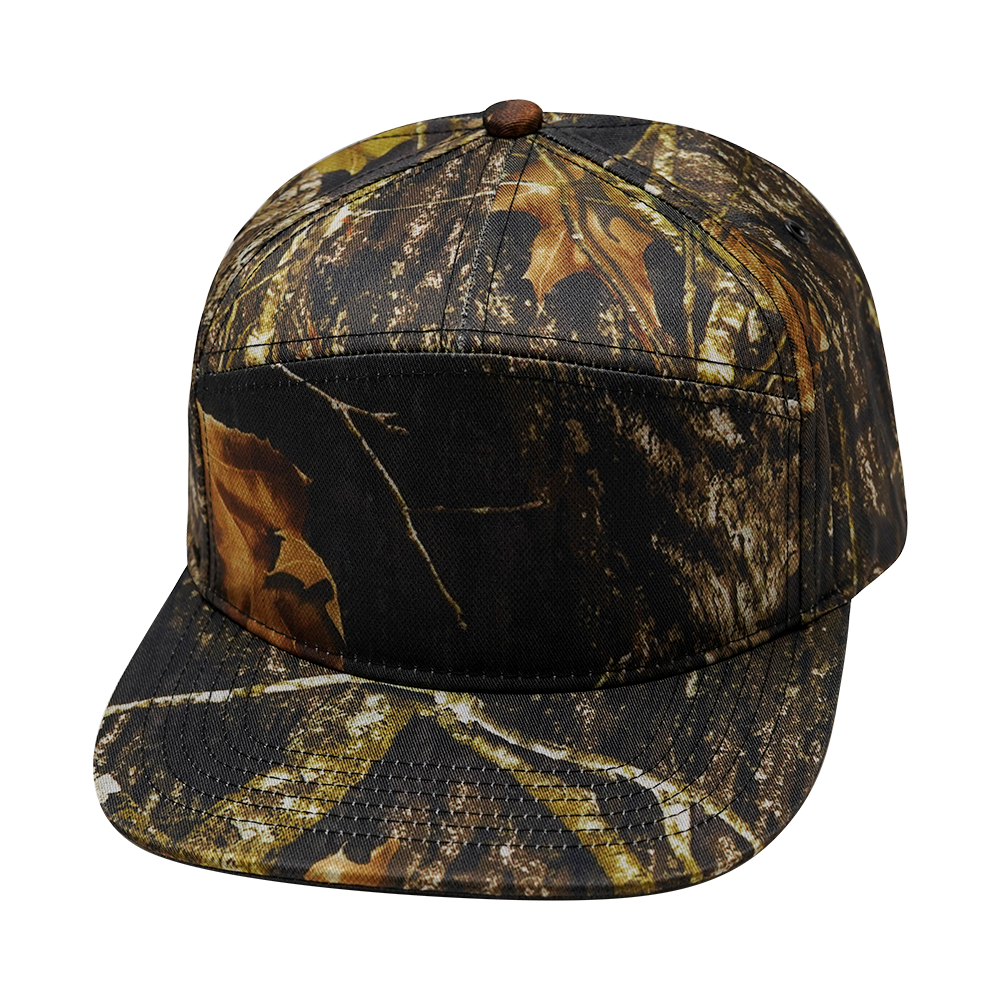 7 Panel - Fall Tree Camo - Fabrick Back (Unisex) (Case Of 5 Hats) $11-$8ea