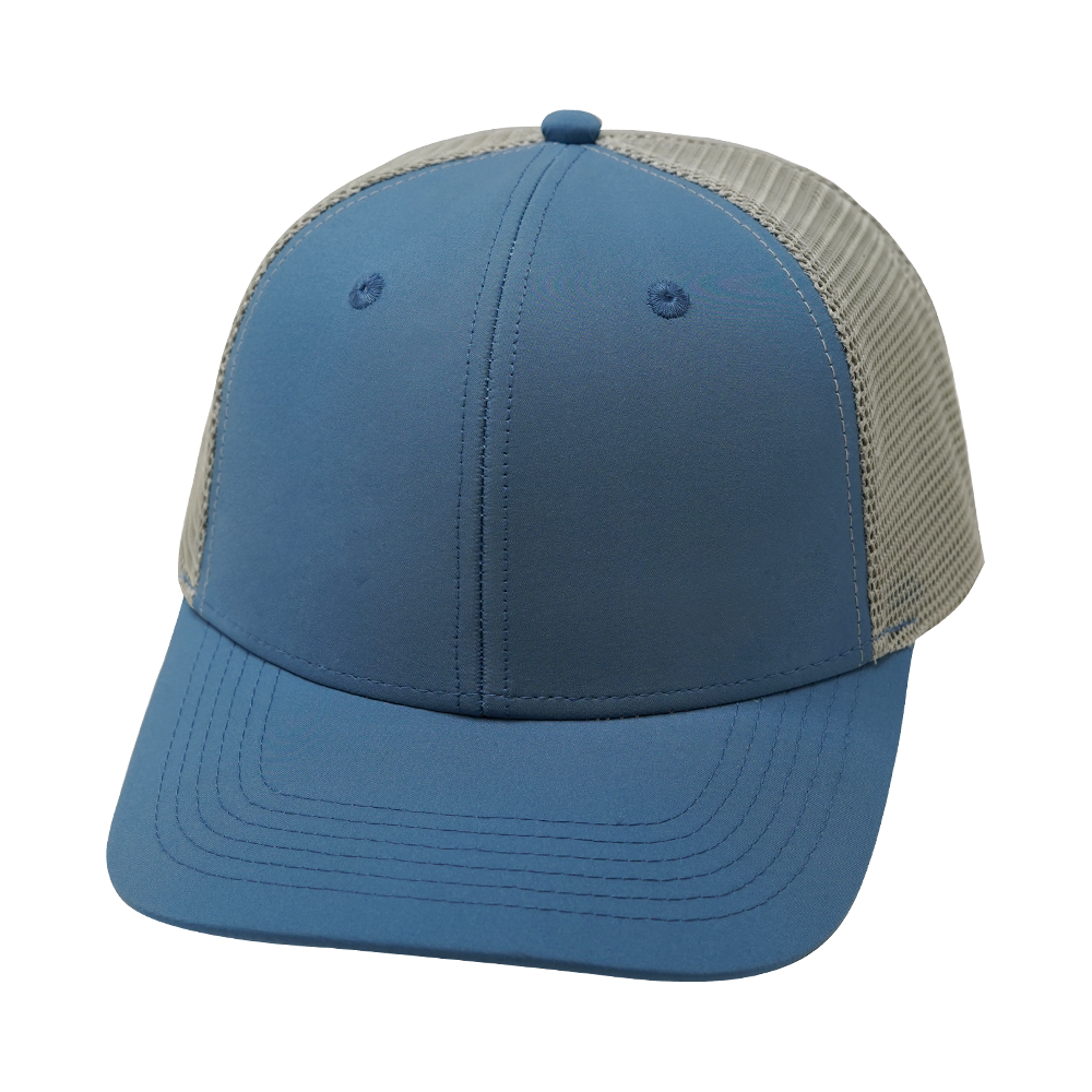 6 Panel - Light Blue / Gray - Trucker Mesh (Unisex) (Case Of 5 Hats) $11-$8ea