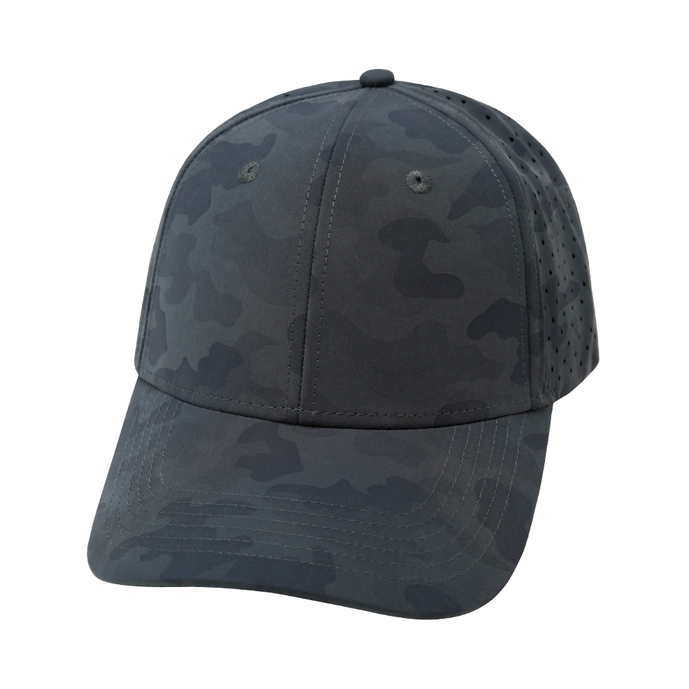 6 Panel - Shallow Fit - Dark Camo - Laser Mesh (Unisex) (Case Of 5 Hats) $11-$8ea