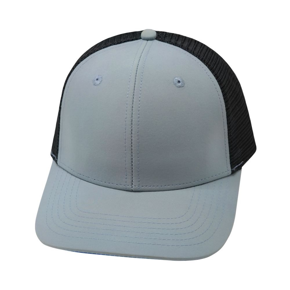 6 Panel - Gray / Black - Laser Mesh (Unisex) (Case Of 5 Hats) $11-$8ea