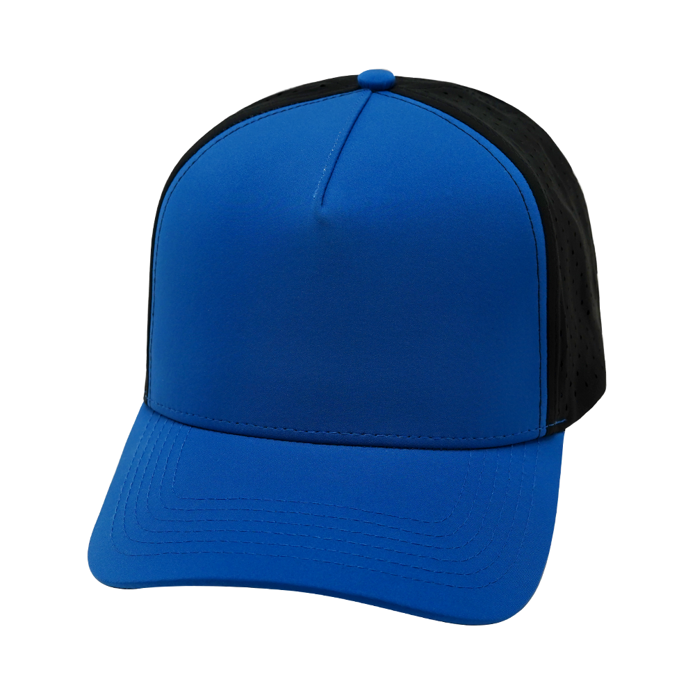 5 Panel - Structured - Royal Blue / Black (- Laser Mesh Unisex) (Case Of 5 Hats) $11-$8ea