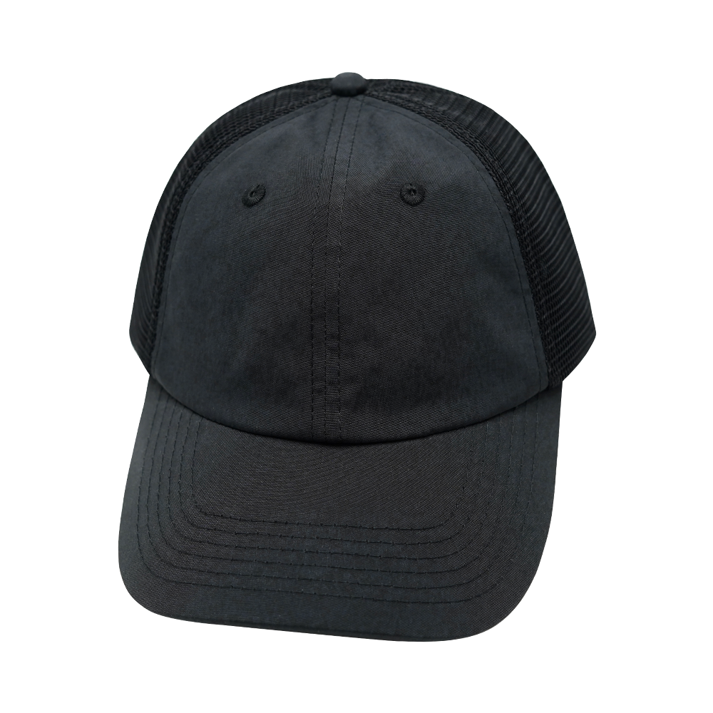 6 Panel - Unstructured - Charcoal Black / Black - Laser Mesh (Unisex) (Case Of 5 Hats) $11-$8ea
