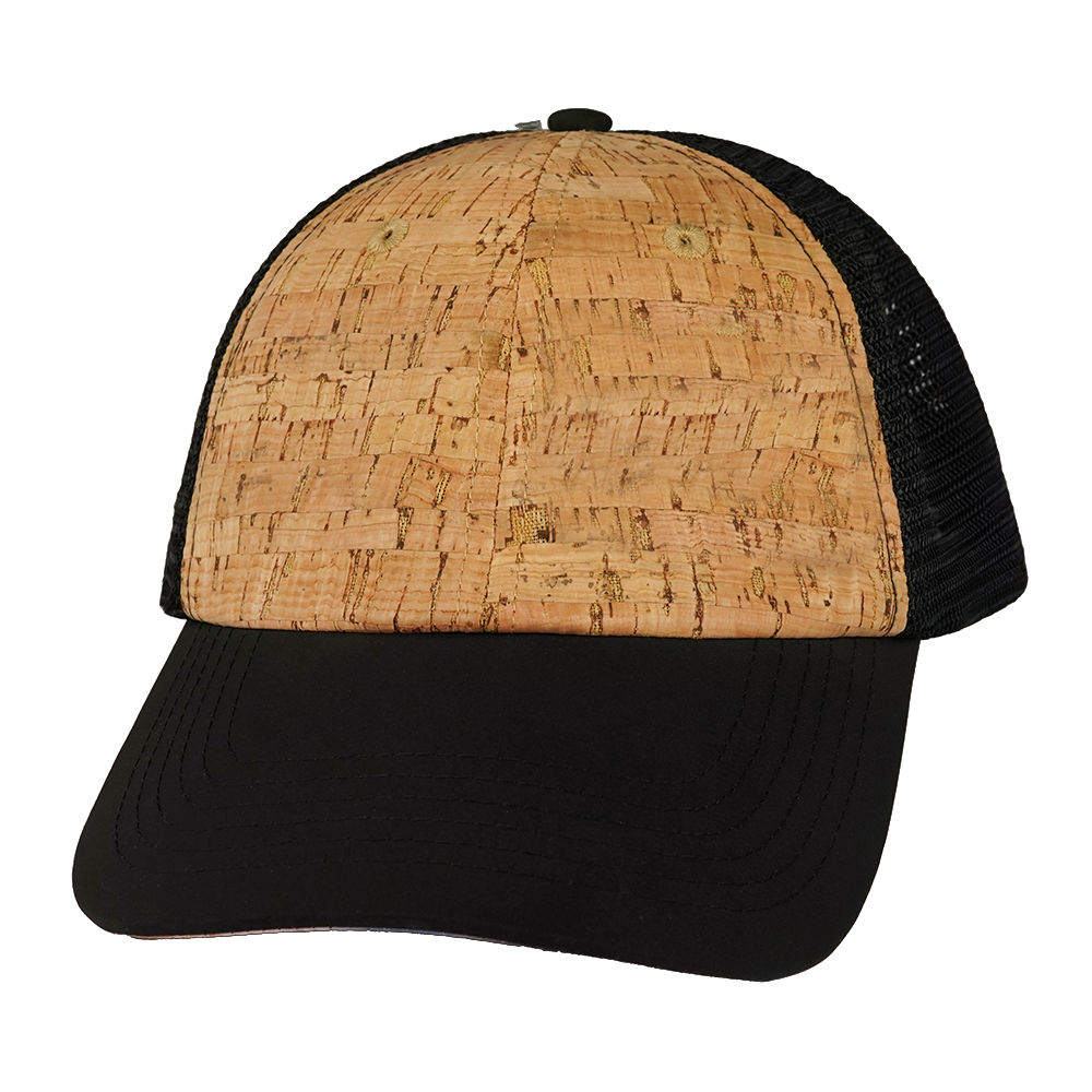 6 Panel - Unstructured - Cork - Black - Soft Trucker Mesh (Unisex) (Case Of 5 Hats) $11-$8ea