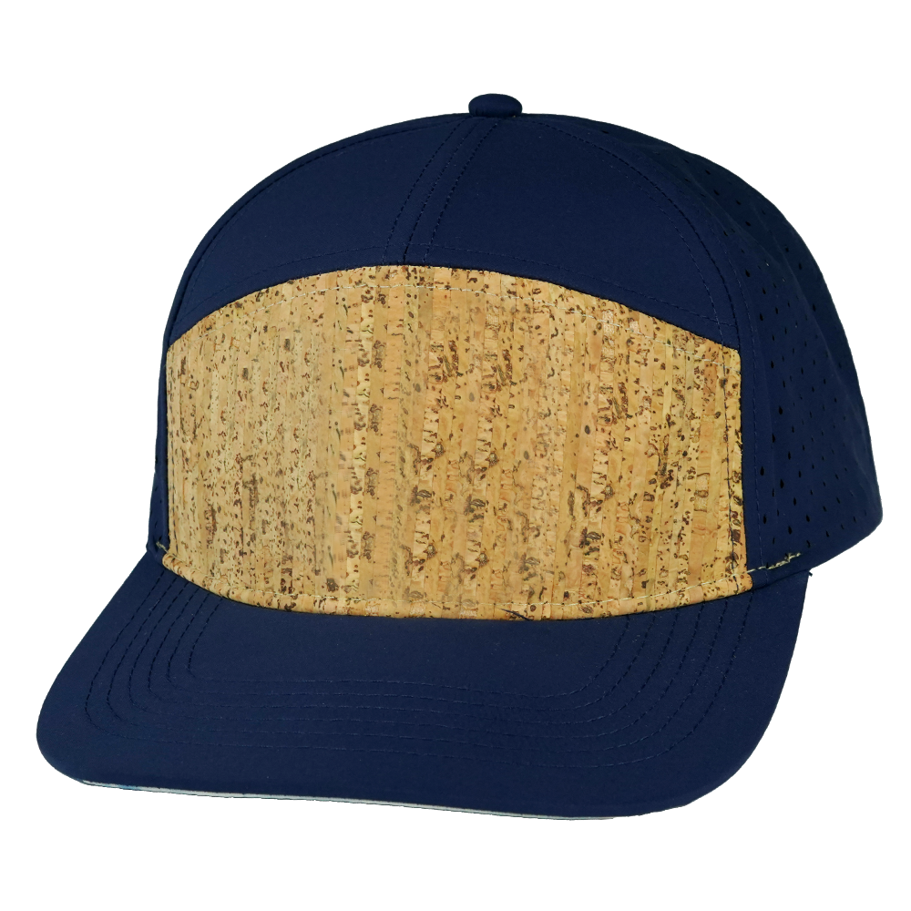 7 Panel - Cork - Navy - Laser Mesh (Unisex) (Case Of 5 Hats) $11-$8ea