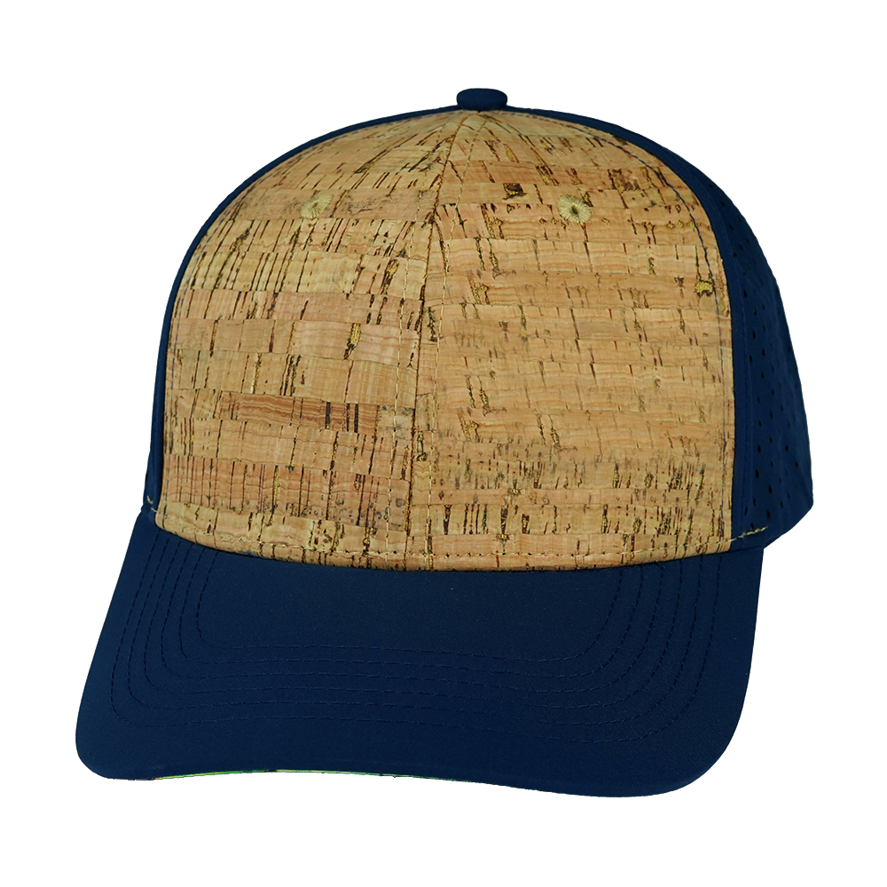6 Panel - Cork - Navy - Laser Mesh (Unisex) (Case Of 5 Hats) $11-$8ea