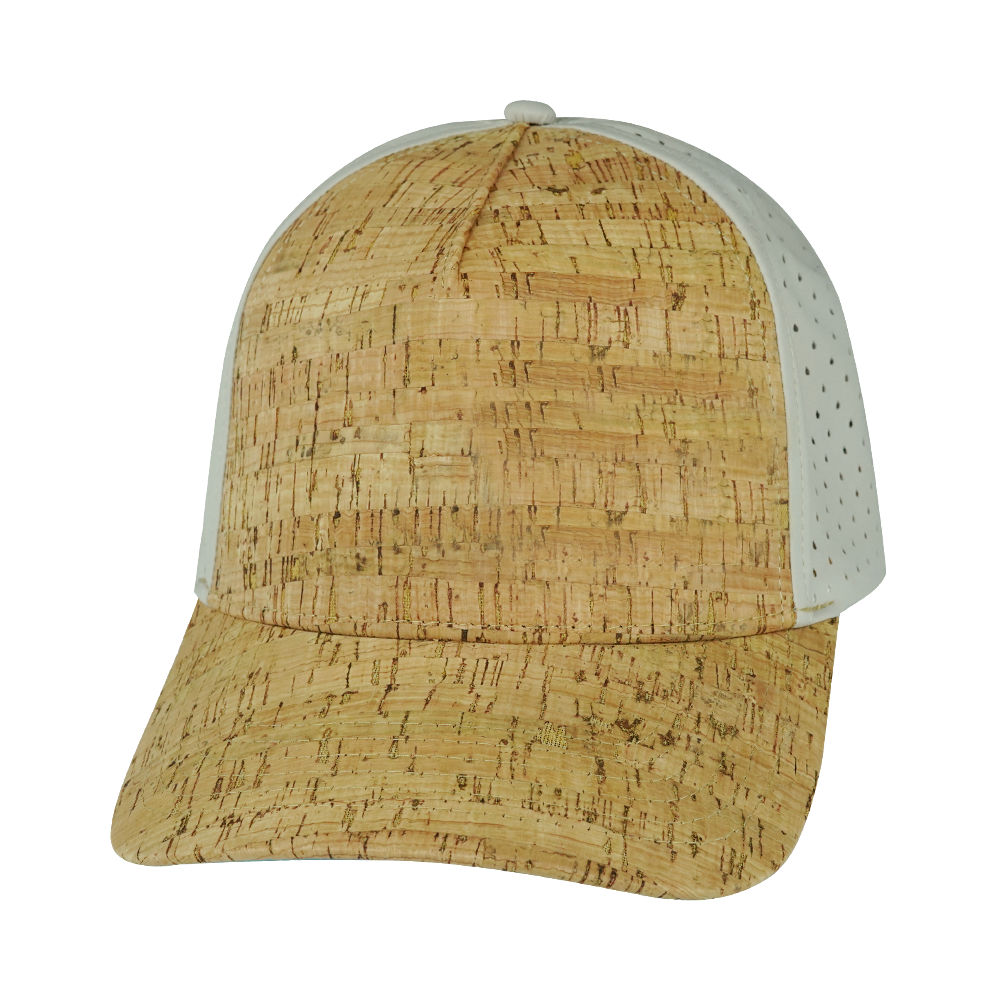 5 Panel - Structured - Cork - Gray - Laser Mesh (Unisex) (Case Of 5 Hats) $11-$8ea