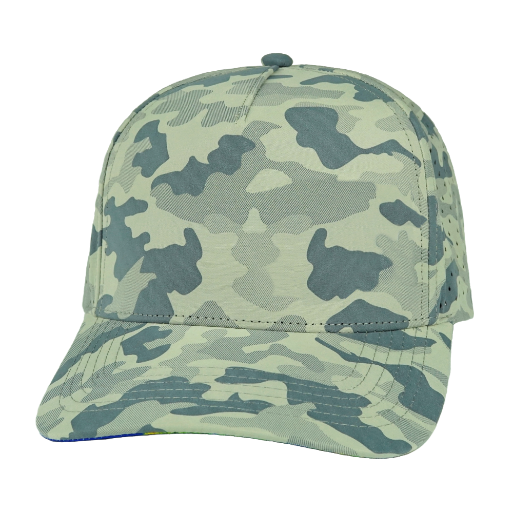 5 Panel - Structured - Soft Gray Camo - Laser Mesh (Unisex) (Case Of 5 Hats) $11-$8ea