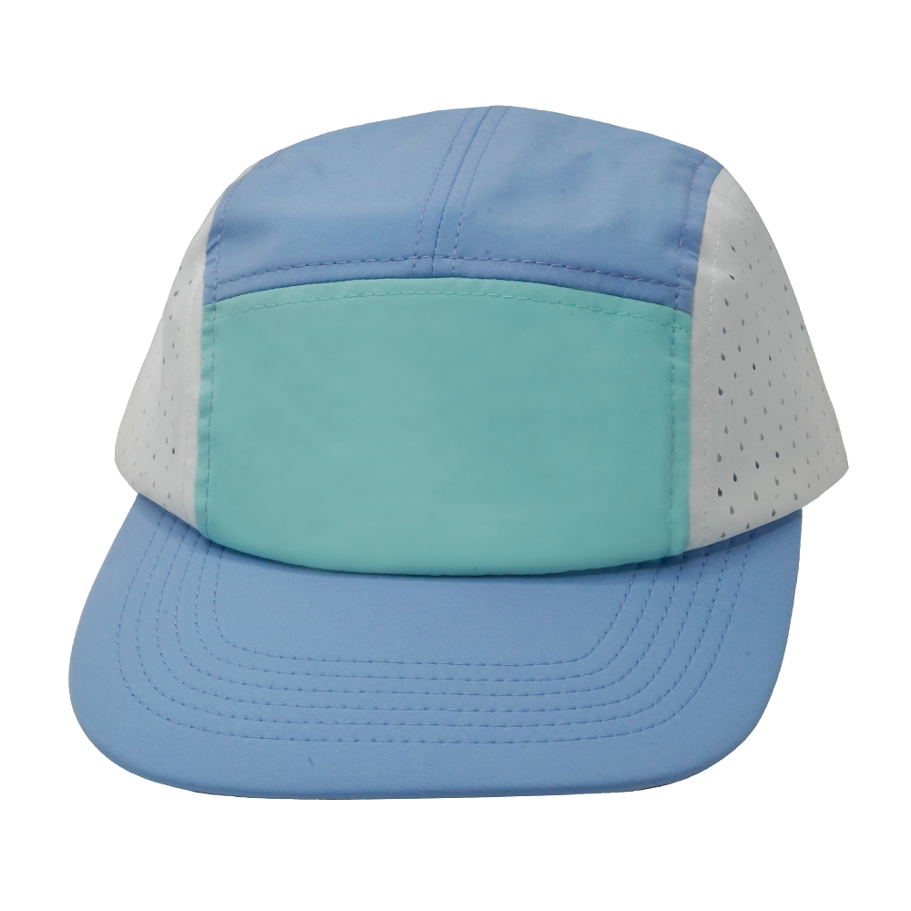 5 Panel - Sporty - Unstructured - Baby Blue / Mint / White - Laser Mesh (Unisex) (Case Of 5 Hats) $11-$8ea