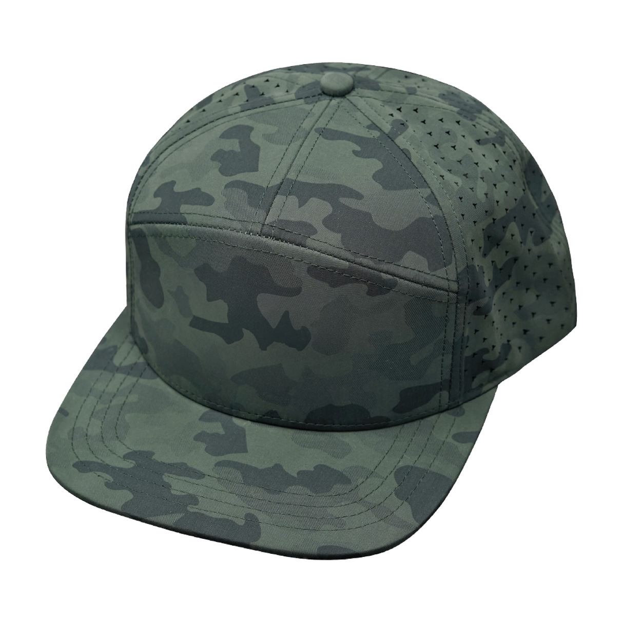 7 Panel - Soft Teal Camo - Laser Mesh (Unisex) (Case Of 5 Hats) $11-$8ea
