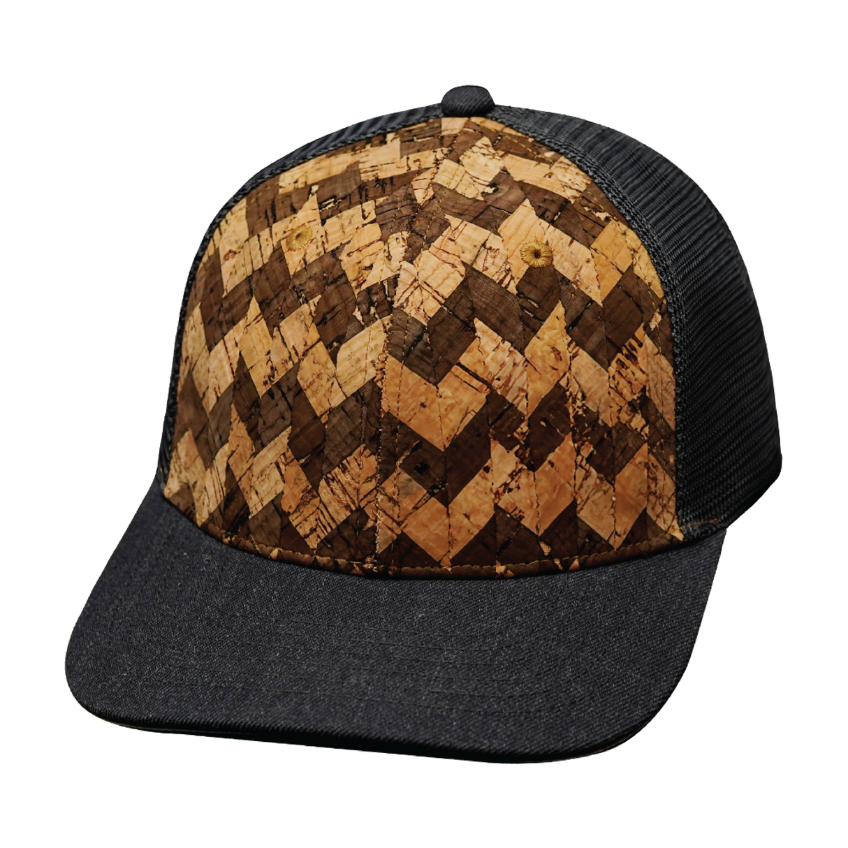 6 Panel - Cork - Charcoal Gray - Trucker Mesh (Unisex) (Case Of 5 Hats) $11-$8ea