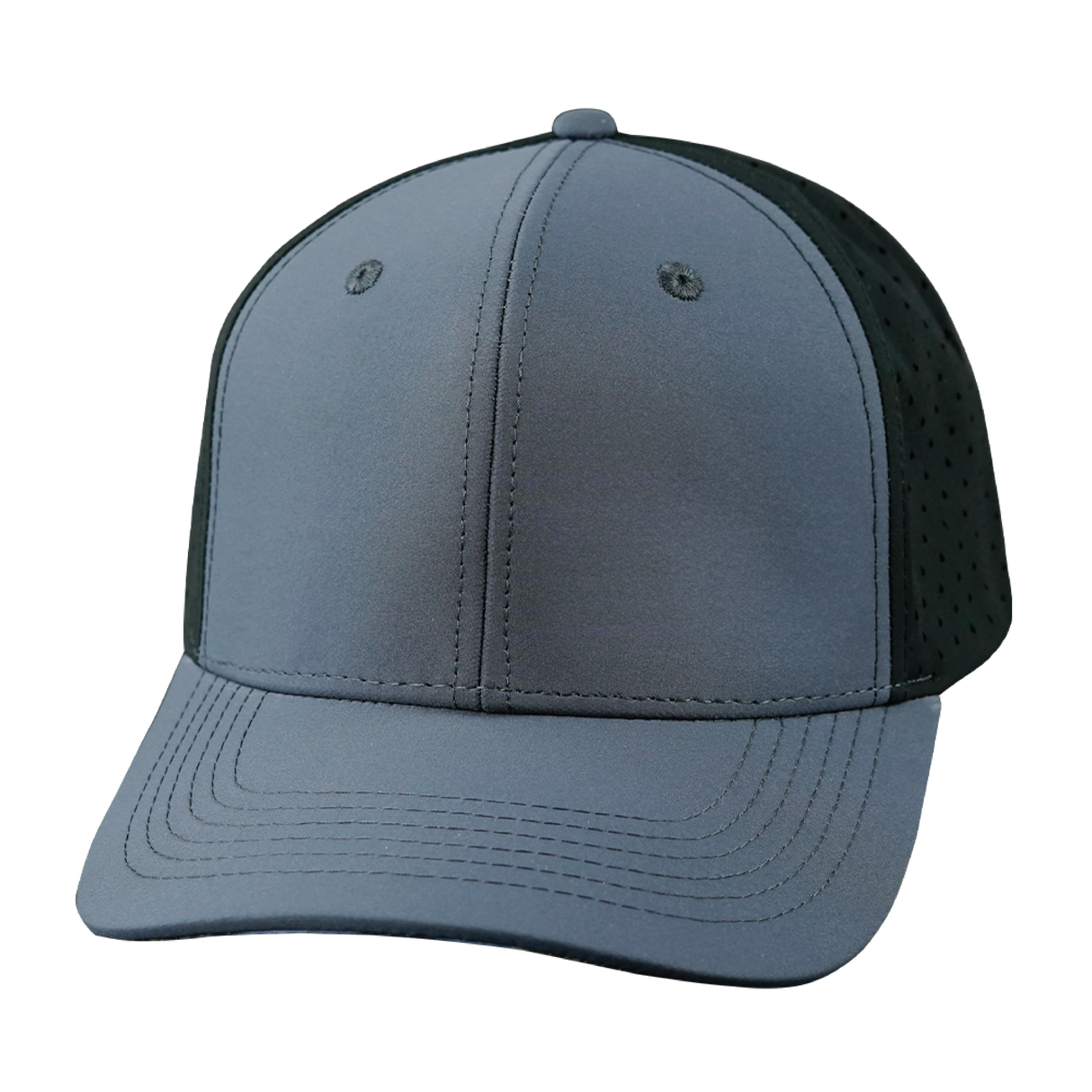6 Panel - Charcoal / Black - Laser Mesh (Unisex) (Case Of 5 Hats) $11-$8ea