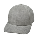 6 Panel - Heather Gray / Gray - Trucker Mesh (Unisex) (Case Of 5 Hats) $11-$8ea