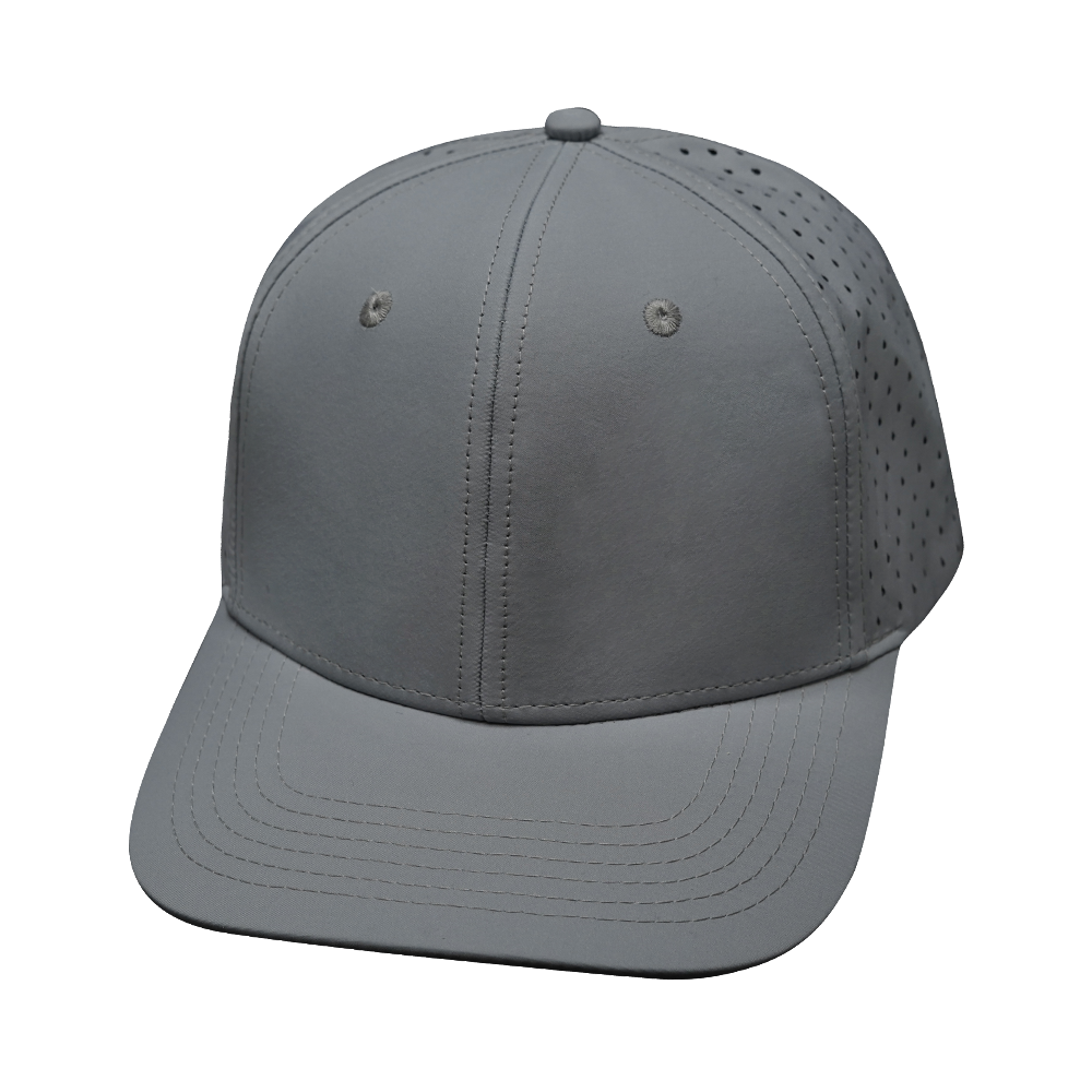 6 Panel - Gray - Laser Mesh (Unisex) (Case Of 5 Hats) $11-$8ea