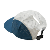 5 Panel - Sporty - Unstructured - Pony Tail - Light Blue / White - Laser Mesh (Unisex) (Case Of 5 Hats) $11-$8ea