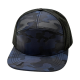 7 Panel - Blue Camo / Black - Laser Mesh (Unisex) (Case Of 5 Hats) $11-$8ea
