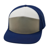 7 Panel - Navy / Gray / White - Laser Mesh (Unisex) (Case Of 5 Hats) $11-$8ea