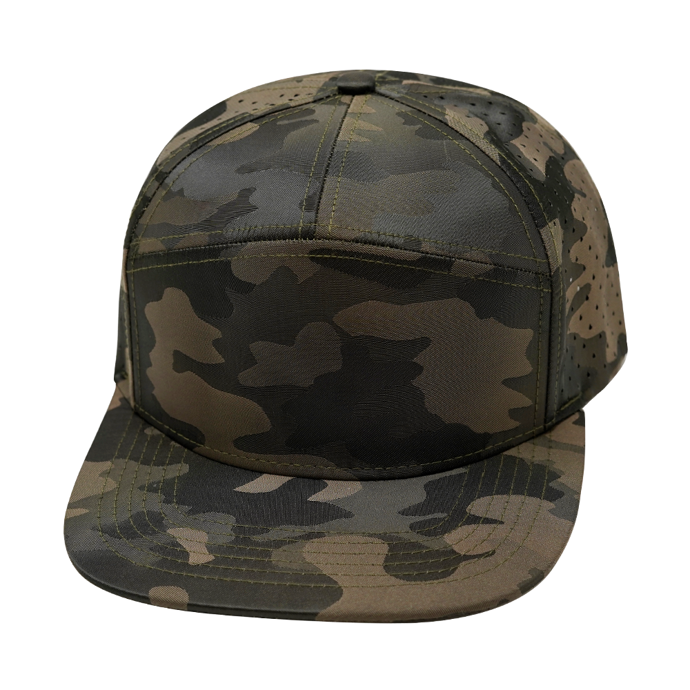 7 Panel - Tan Camo - Laser Mesh (Unisex) (Case Of 5 Hats) $11-$8ea