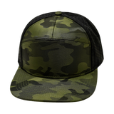 7 Panel - Green Camo / Black - Jersey Mesh (Unisex) (Case Of 5 Hats) $11-$8ea