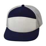 7 Panel - Navy / White / Gray - Laser Mesh (Unisex) (Case Of 5 Hats) $11-$8ea