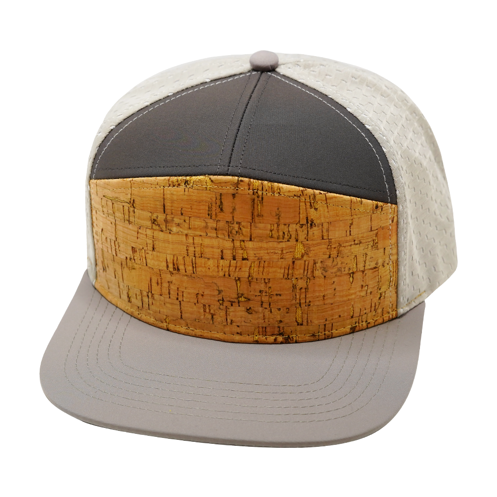 7 Panel - Cork - Gray / Charcoal - Jersey Mesh (Unisex) (Case Of 5 Hats) $11-$8ea