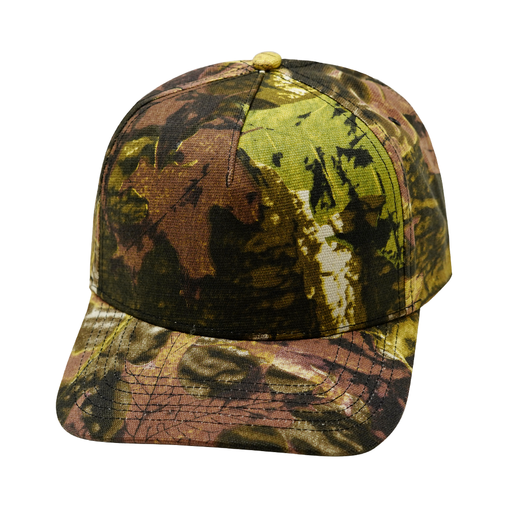 5 Panel - Tan Tree Camo - Fabrick Back (Unisex) (Case Of 5 Hats) $11-$8ea