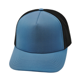 5 Panel - Structured - Slate Blue / Black - Laser Mesh (Unisex) (Case Of 5 Hats) $11-$8ea