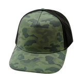 5 Panel - Structured - Teal Camo / Black - Laser Mesh (Unisex) (Case Of 5 Hats) $11-$8ea
