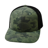 6 Panel - Teal Camo / Black - Laser Mesh (Unisex) (Case Of 5 Hats) $11-$8ea