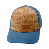 6 Panel - Cork - Slate Blue - Laser Mesh (Unisex) (Case Of 5 Hats) $11-$8ea