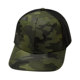 6 Panel  - Green Camo / Black - Jersey Mesh (Unisex) (Case Of 5 Hats) $11-$8ea
