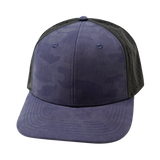 6 Panel - Blue Camo / Black - Laser Mesh (Unisex) (Case Of 5 Hats) $11-$8ea