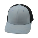 6 Panel - Gray / Black - Laser Mesh (Unisex) (Case Of 5 Hats) $11-$8ea
