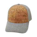 6 Panel - Shallow Fit - Cork - Heather Gray / Gray - Trucker Mesh (Unisex) (Case Of 5 Hats) $11-$8ea