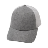 6 Panel  - Shallow Fit - Gray / White - Laser Mesh (Unisex) (Case Of 5 Hats) $11-$8ea