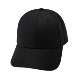 6 Panel - AirMesh - Athletic Fit - Black - Fabrick Back (Unisex) (Case Of 5 Hats) $11-$8ea