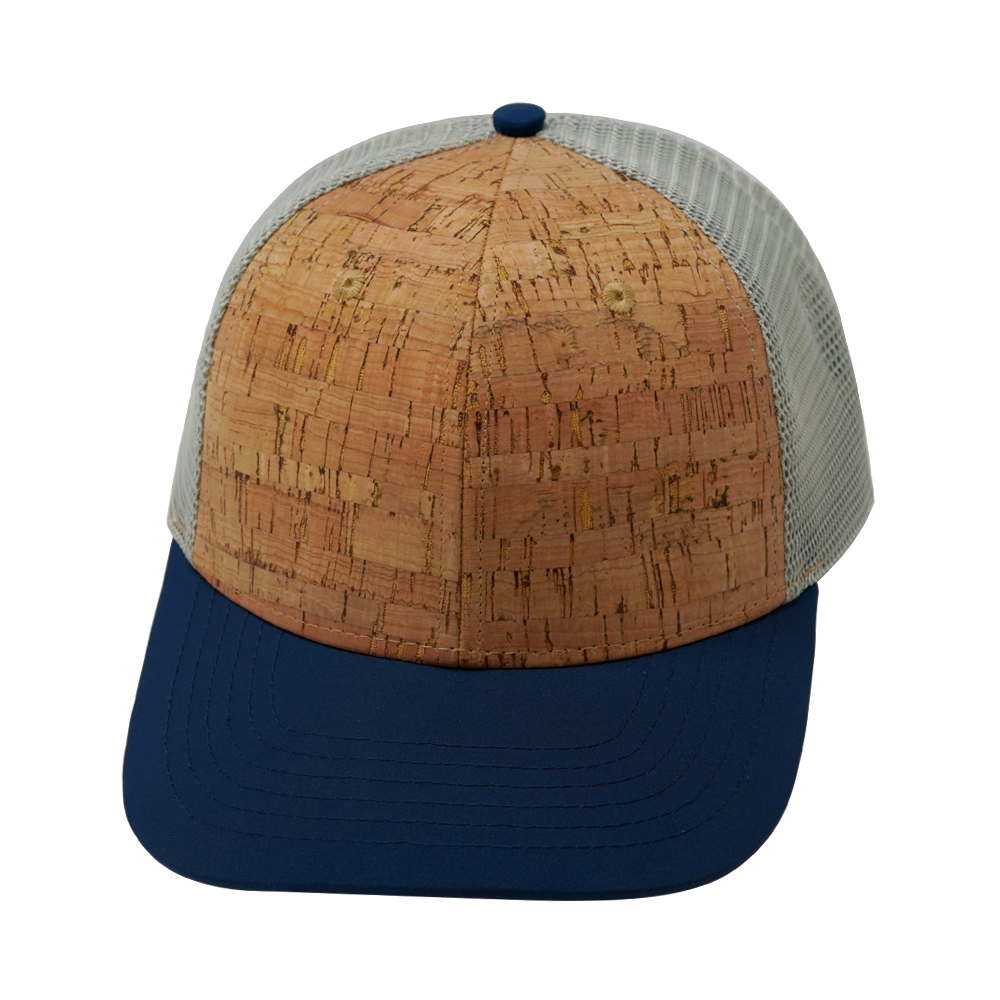 6 Panel  - Cork - Navy / Gray - Trucker Mesh (Unisex) (Case Of 5 Hats) $11-$8ea