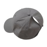 6 Panel - Unstructured - Relaxed Fit - Pony Tail - Gray - Laser Mesh (Unisex) (Case Of 5 Hats) $11-$8ea