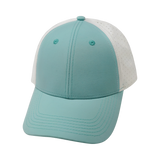 6 panel - Shallow Fit - Pony Tail - Mint Green / White - Laser Mesh (Unisex) (Case Of 5 Hats) $11-$8ea