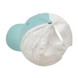 6 panel - Shallow Fit - Pony Tail - Mint Green / White - Laser Mesh (Unisex) (Case Of 5 Hats) $11-$8ea