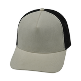 5 Panel - Structured - Corduroy - Cream / Black - Laser Mesh (Unisex) (Case Of 5 Hats) $11-$8ea
