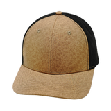 6 Panel - Tan Textured / Black - Laser Mesh (Unisex) (Case Of 5 Hats) $11-$8ea