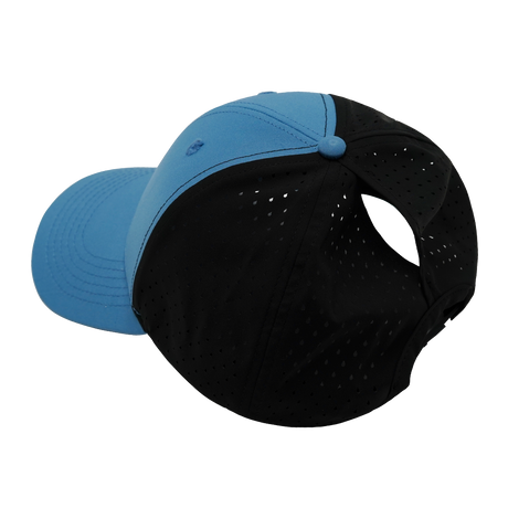 6 Panel - Shallow Fit - Pony Tail - Blue / Black (Unisex) (Case Of 5 Hats) $11-$8ea