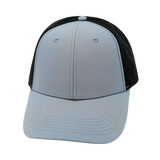 6 Panel - Shallow Fit - Pony Tail - Gray Blue / Black - Laser Mesh (Unisex) (Case Of 5 Hats) $11-$8ea