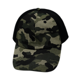 6 Panel - Unstructured - Camo / Black - Soft Trucker Mesh (Unisex) (Case Of 5 Hats) $11-$8ea