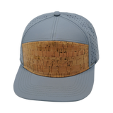 7 Panel - Cork - Gray Blue - Laser Mesh (Unisex) (Case Of 5 Hats) $11-$8ea