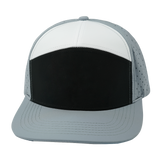 7 Panel - Gray / Black / White - Laser Mesh (Unisex) (Case Of 5 Hats) $11-$8ea
